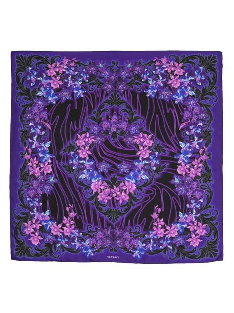 versace scialle floral print scarf|Versace scarves for women.